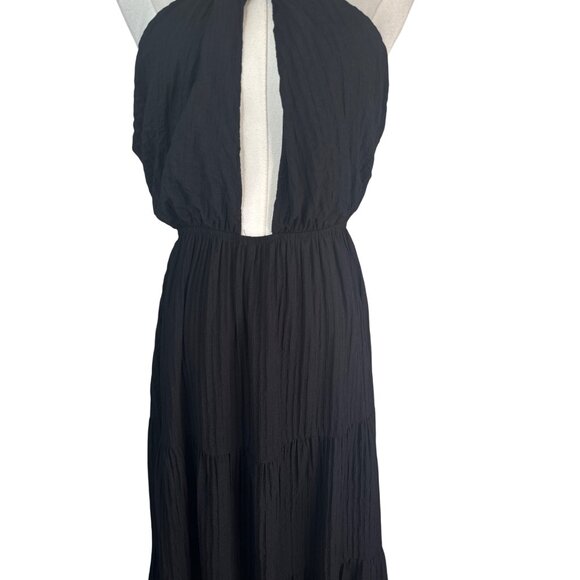 2/$30 Black Lush Size Large Halter Maxi Dress With Open Back & Tiered Skirt - Picture 15 of 16